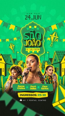 São João de Salvador Domingo 24 JUN Story PSD Editável