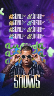 Story Shows Próximos Eventos Musicais Template Vertical Vibrante PSD Editável