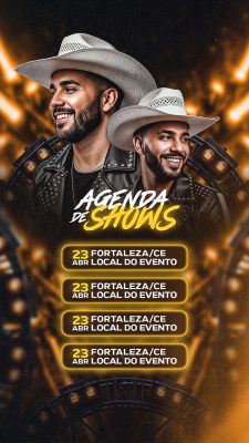 Story Agenda de Shows Sertanejos com Data e Local Editáveis PSD Editável