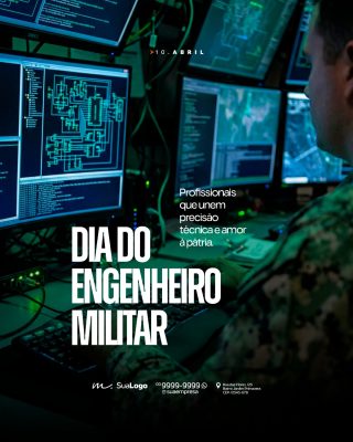 Engenheiro Militar 10 de Abril Data Comemorativa PSD Editável