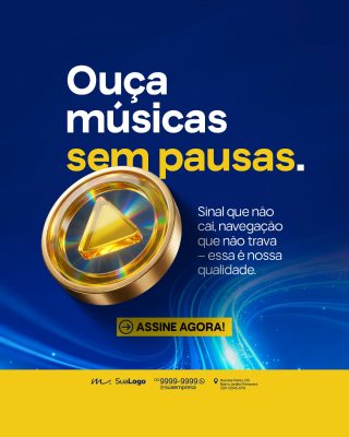 Música sem Pausas e Internet Veloz Assine Agora PSD Editável