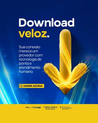 Download Veloz Provedor Internet Tecnologia Fibra Ótica PSD Editável