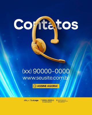 Contatos Profissionais Template Online Atendimento Cliente PSD Editável