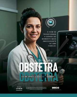 Obstetra Dia do Obstetra 12 de Abril Design Profissional PSD Editável