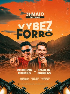 Flyer Próximos Shows Evento Vybez Forró PSD Editável