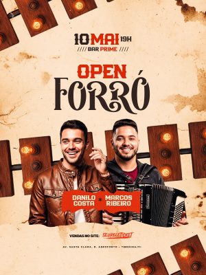 Flyer Próximos Shows Open Forró Bar Prime PSD Editável