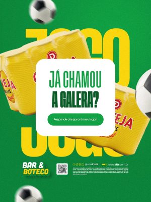 Bar Já Chamou a galera Copa do Mundo PSD Editável