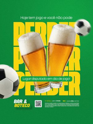 Bar Hoje Tem jogo e Não Pode Perder PSD Editável
