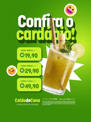 Caldo de Cana Confira o Cardápio PSD Editável