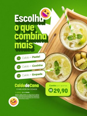 Caldo de Cana Escolha o Que Combina Mais o Melhor da Cidade PSD Editável