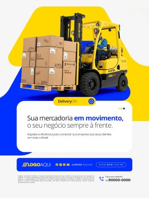 Transportadora Sua Mercadoria Em Movimento o Seu Negócio Sempre á Frente PSD Editável