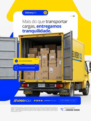 Transportadora Mais Que Transportar Cargas Entregamos Tranquilidade PSD Editável