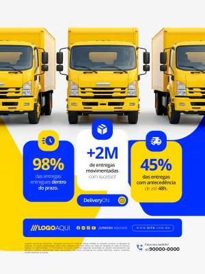 Transportadora Entregas Com Antecedência PSD Editável
