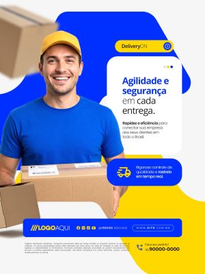 Transportadora Agilidade e Segurança Em Cada Entrega PSD Editável