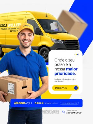 Transportadora Onde o Seu Prazo é a Nossa Maior Prioridade PSD Editável