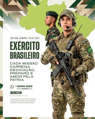 Dia do Exército Brasileiro 19 de Abril Social Media PSD Editável