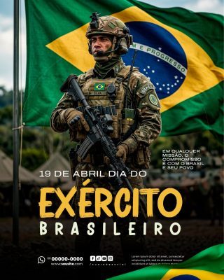 Dia do Exército Brasileiro 19 de Abril Social Media PSD Editável