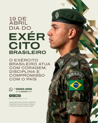 Dia do Exército Brasileiro 19 de Abril Social Media PSD Editável