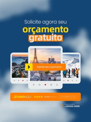 Solicite Agora Seu Orçamento Gratuito PSD Editável