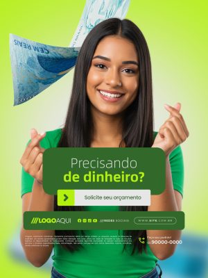 Precisa de Dinheiro Solicite Seu Orçamento PSD Editável