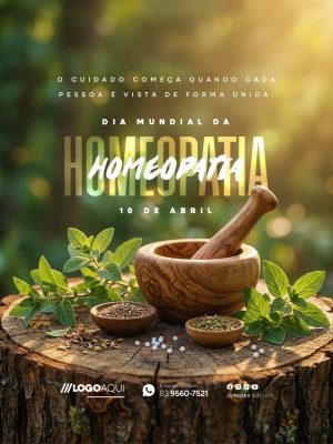 Dia Mundial da Homeopatia 10 de Abril PSD Editável