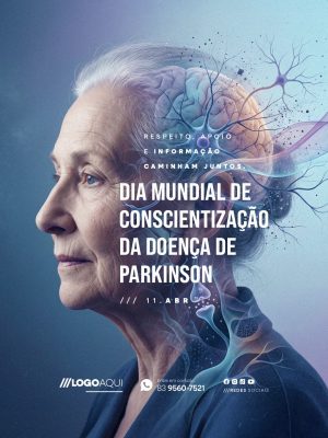 Dia Mundial de Conscientização da Doença de Parkinson 11 de Abril Respeito e Apoio PSD Editável