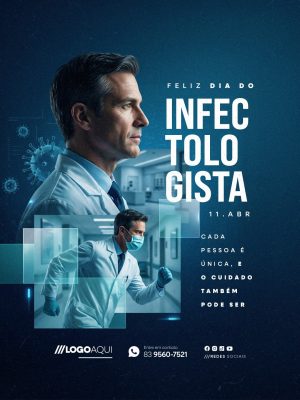 Feliz Dia do Infectologista 11 de Abril Cada Pessoa é Única PSD Editável