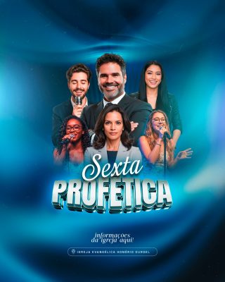 Sexta Profética Evento Religioso Promocional Azul PSD Editável