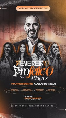 Story Fevereiro Profético dos Milagres Religioso Domingo 25 de Fevereiro PSD Editável