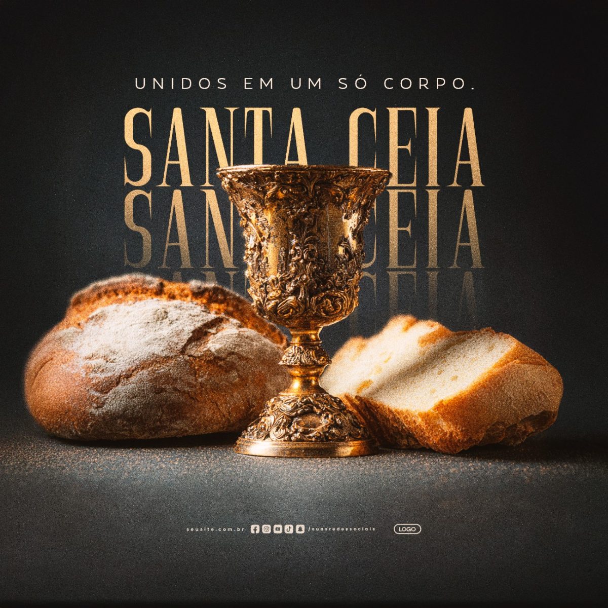 Santa Ceia Unidos Em Um Só Corpo PSD Editável