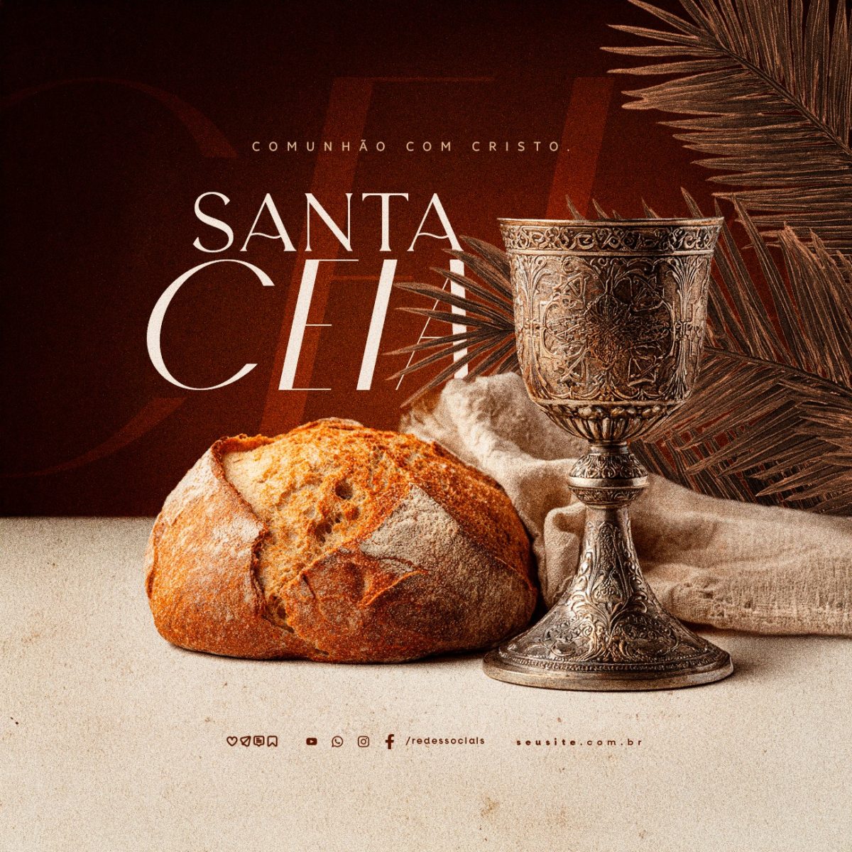 Santa Ceia Comunhão Com Cristo PSD Editável