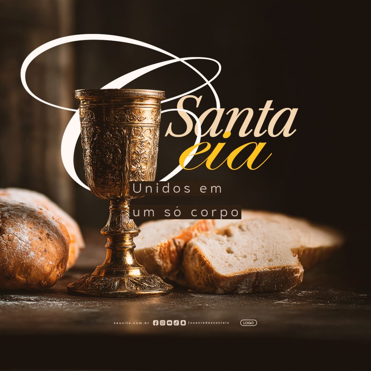 Santa Ceia Unidos em um só Corpo PSD Editável