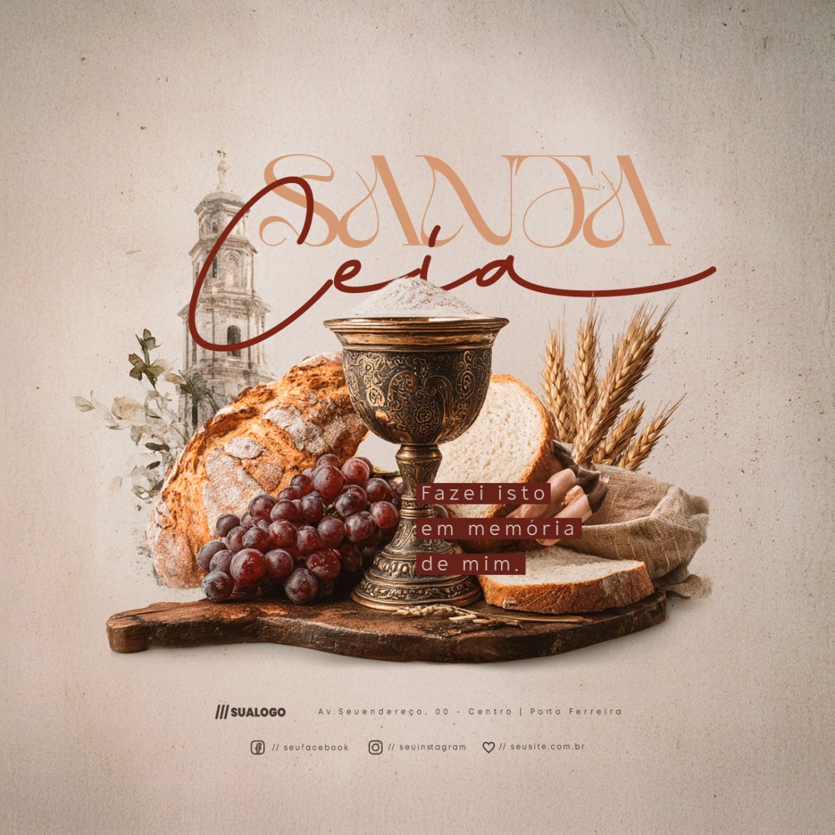 Santa Ceia Fazei Isto em Memória de Mim PSD Editável