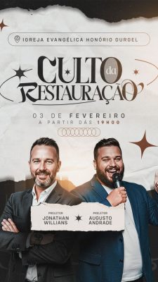 Story Culto da Restauração Evento Igreja Evangélica 03 de Fevereiro PSD Editável