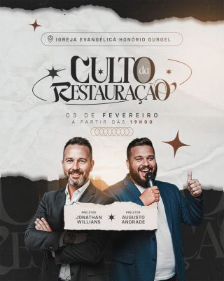 Culto da Restauração Feveireiro Igrejas Evento Religioso PSD Editável