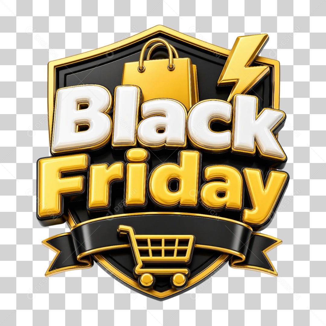 Selo 3D Black Friday criado por Marcos Rodrigues